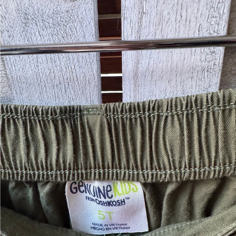 OshKosh B’gosh Olive Green Jogger Pants Girls 5T Utility Tie Waist Casual